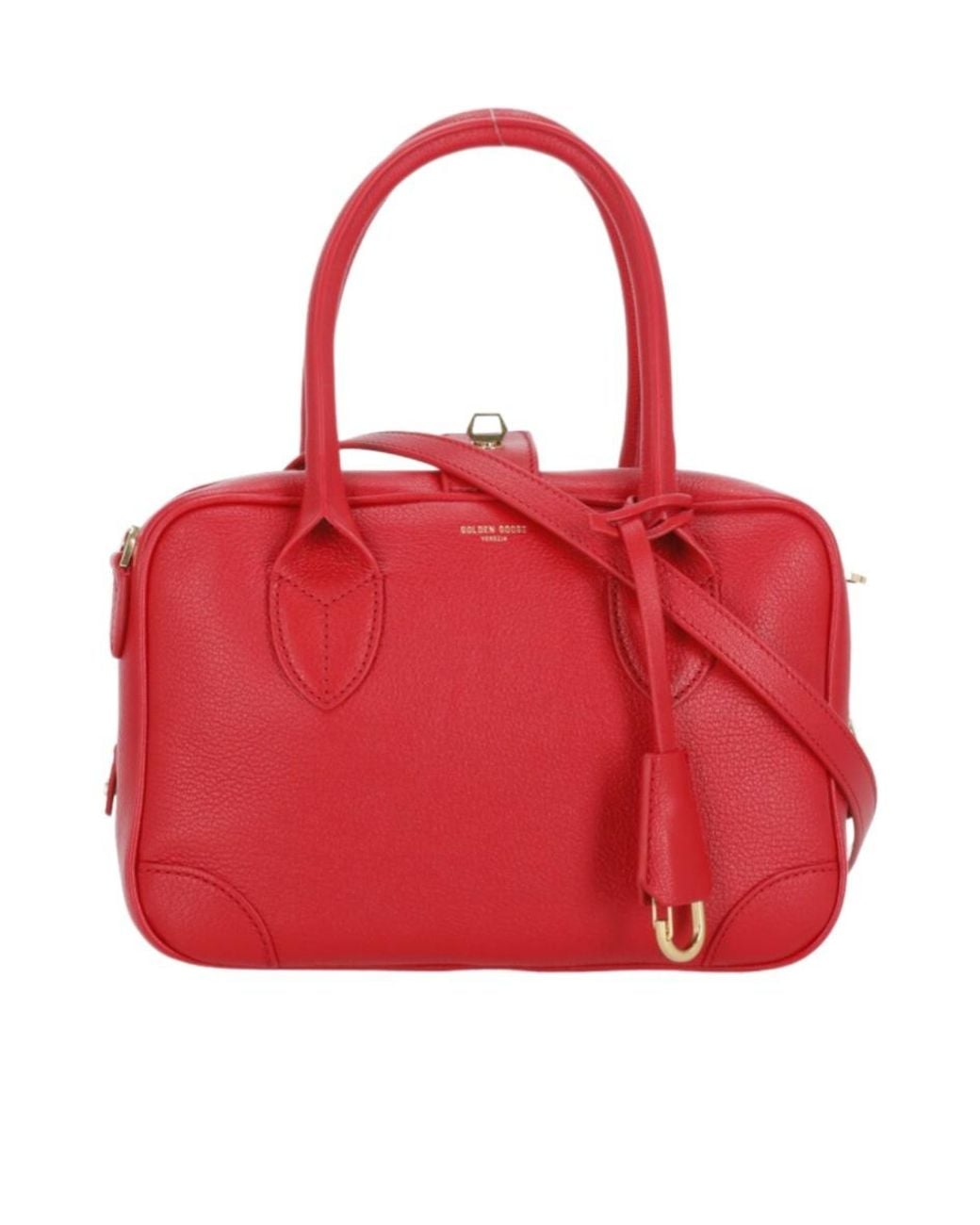 Golden Goose Deluxe Brand Red Logo Printed Zipped Tote Bag
