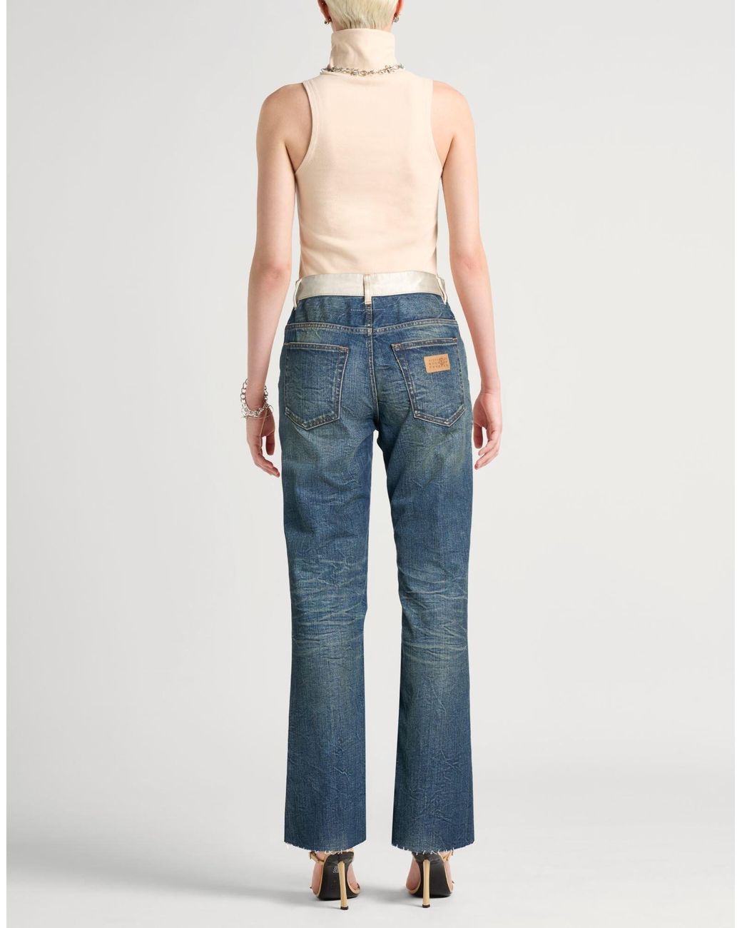 MM6 by Maison Margiela Blue Medium Denim Flare Pants
