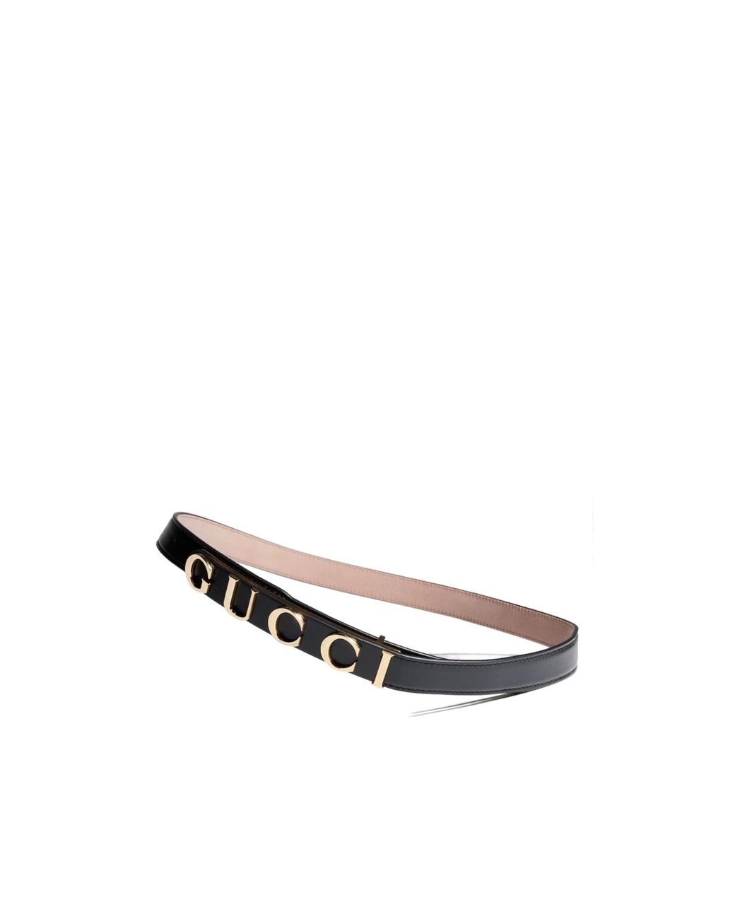 Gucci White Thin Belt With Logo Buckle