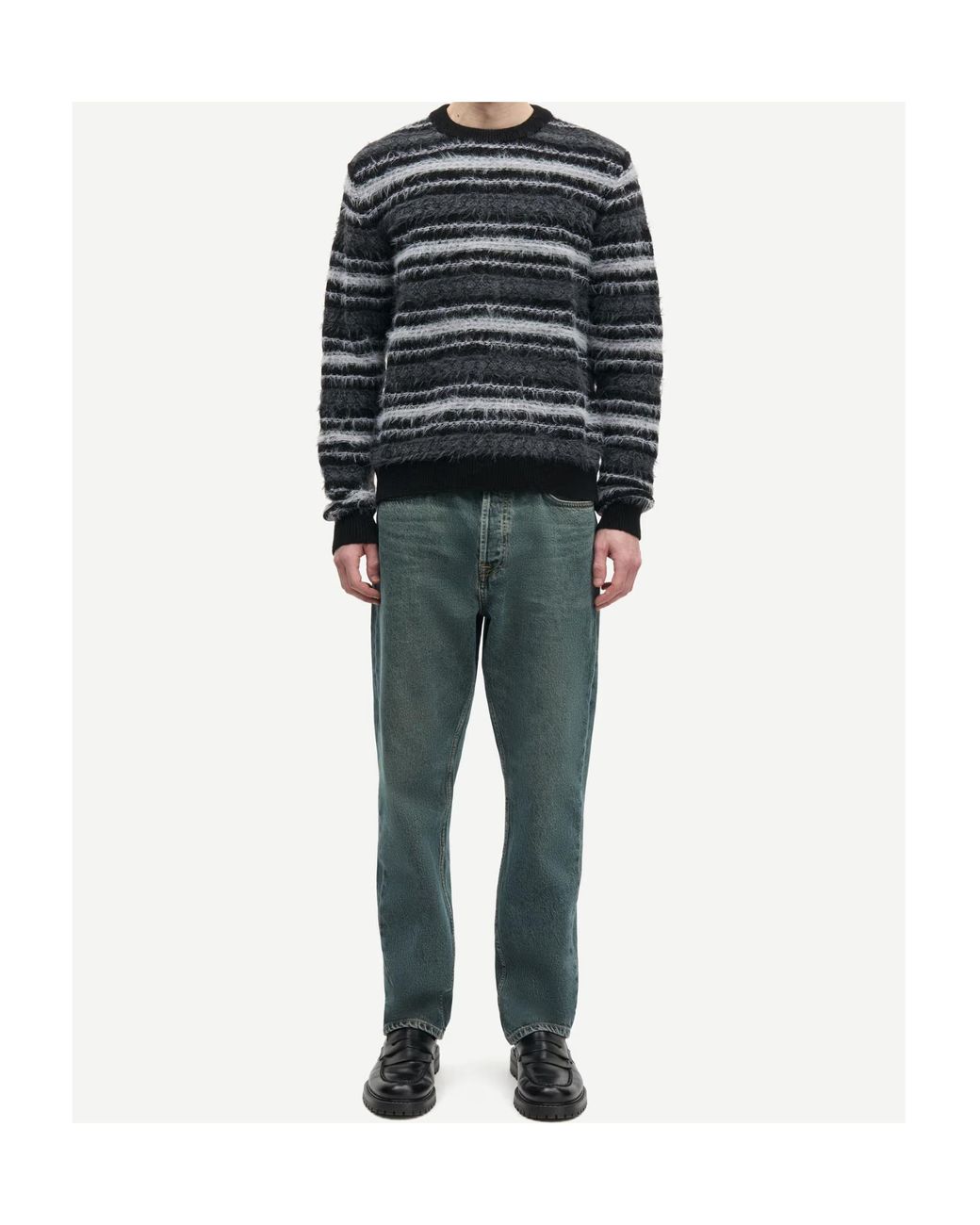 Samsøe & Samsøe Black Samsøe Samsøe Safinnley Striped Knitted Sweater for men
