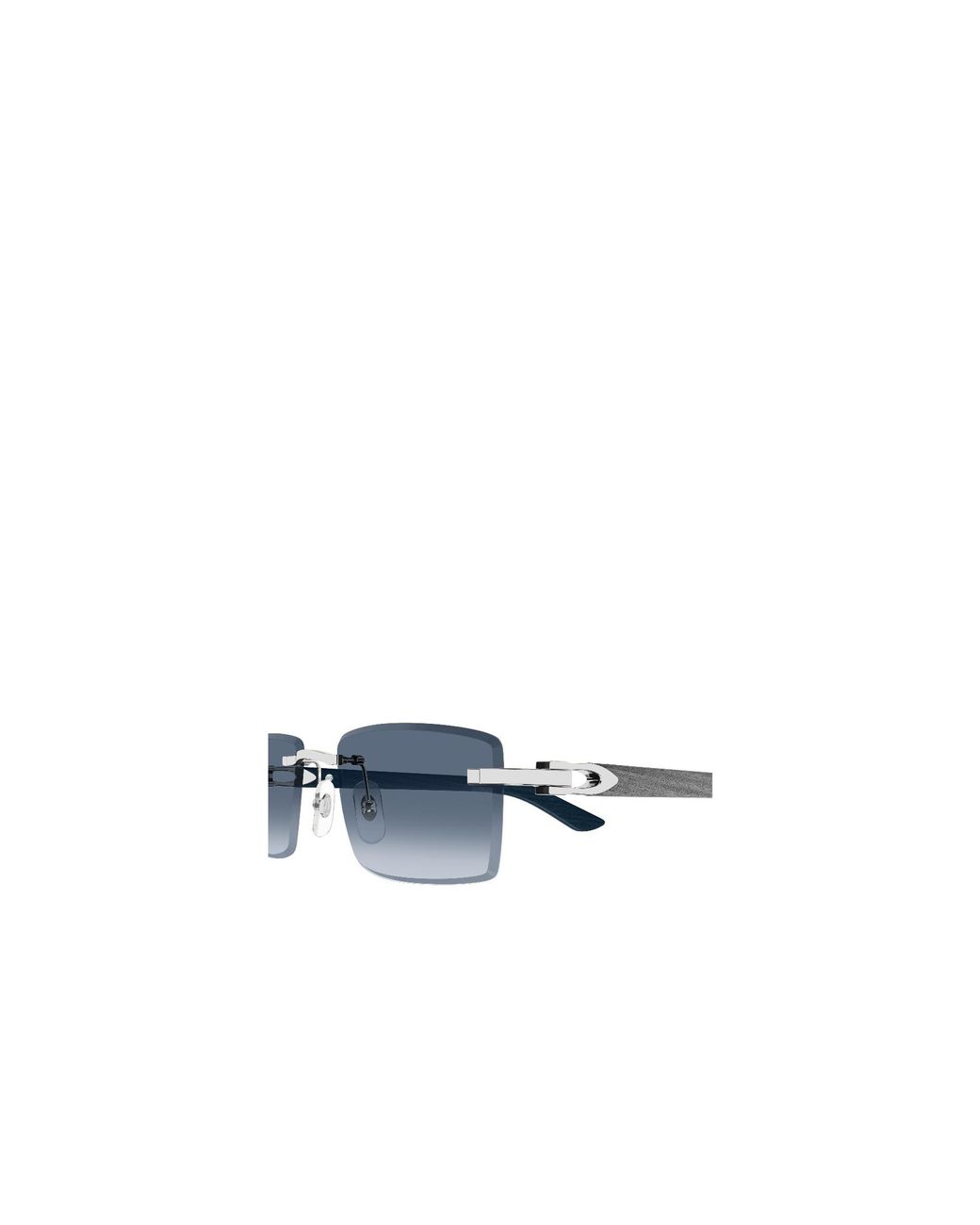 Cartier Blue Frameless Rectangular Frame Sunglasses for men