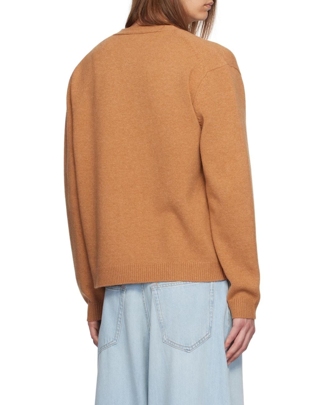 Maison Kitsuné Brown Maison Kitsuné Fox Head Intarsia-Knit Cardigan for men