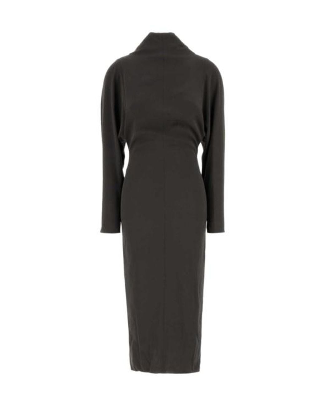 Giorgio Armani Black Draped Collar Midi Dress