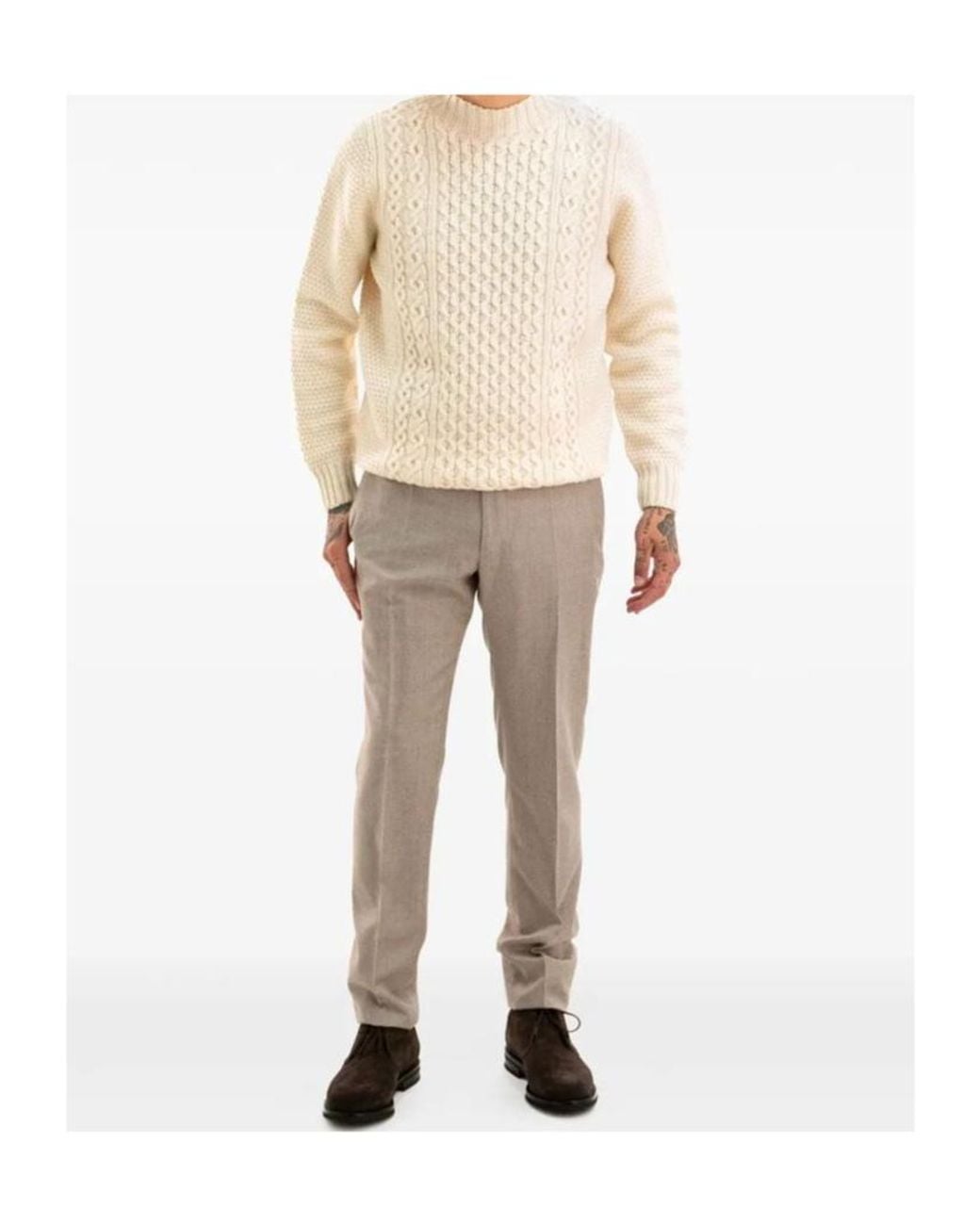 Incotex Gray Straight-Leg Pleated Trousers for men