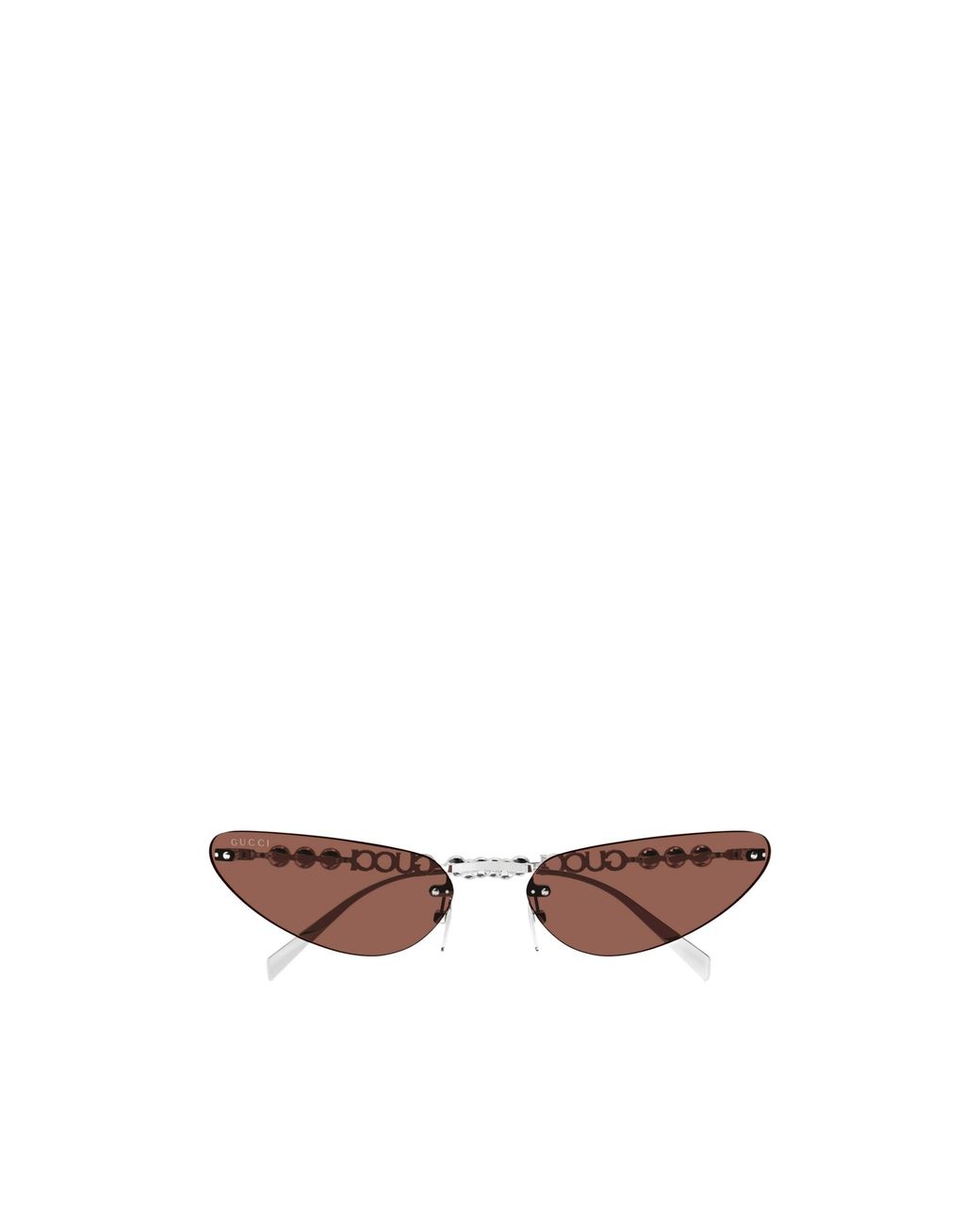 Gucci White Eyewear Cat-Eye Frame Sunglasses