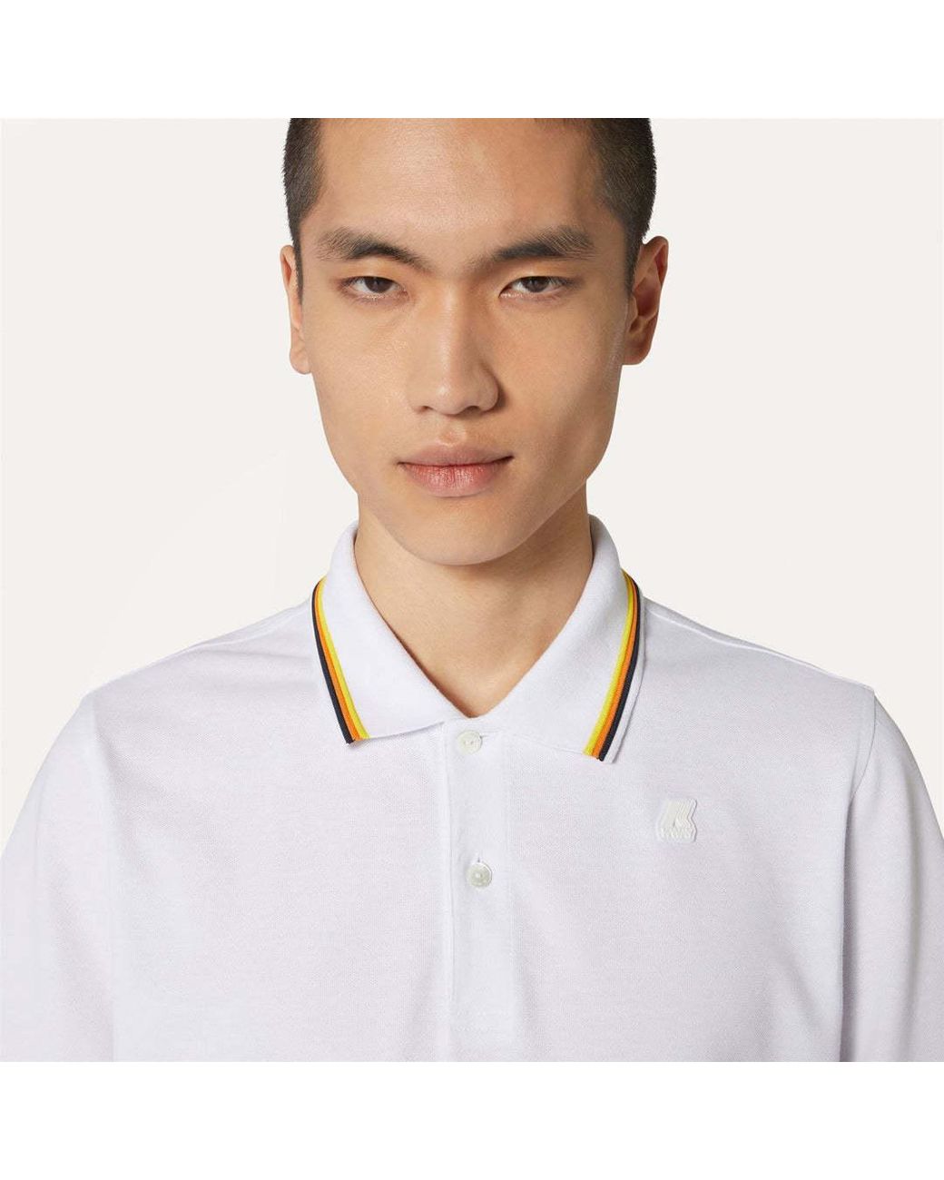 K-Way White Jud Pique Polo Shirt for men
