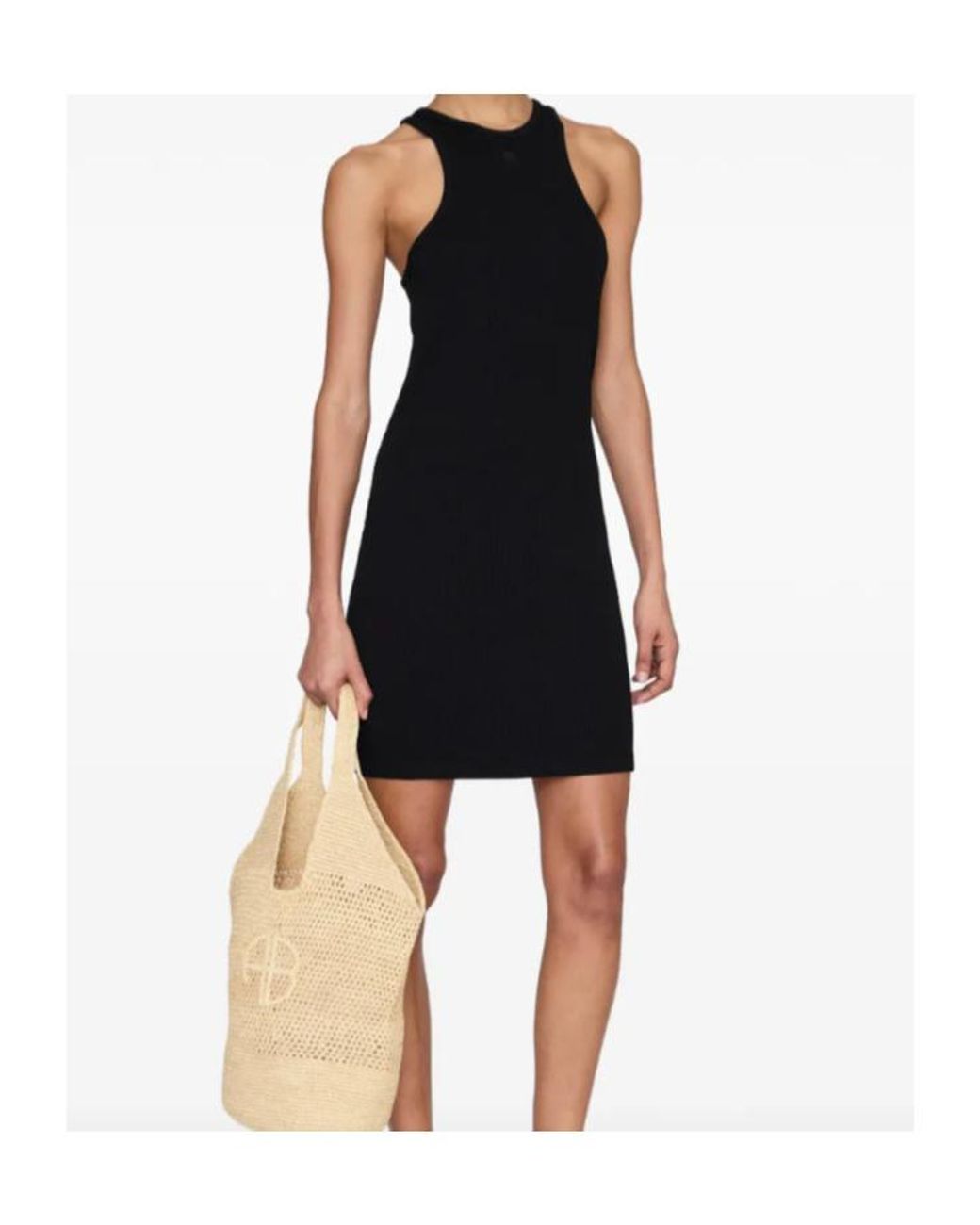 Anine Bing Black Oversized Straight T-Shirt Dress