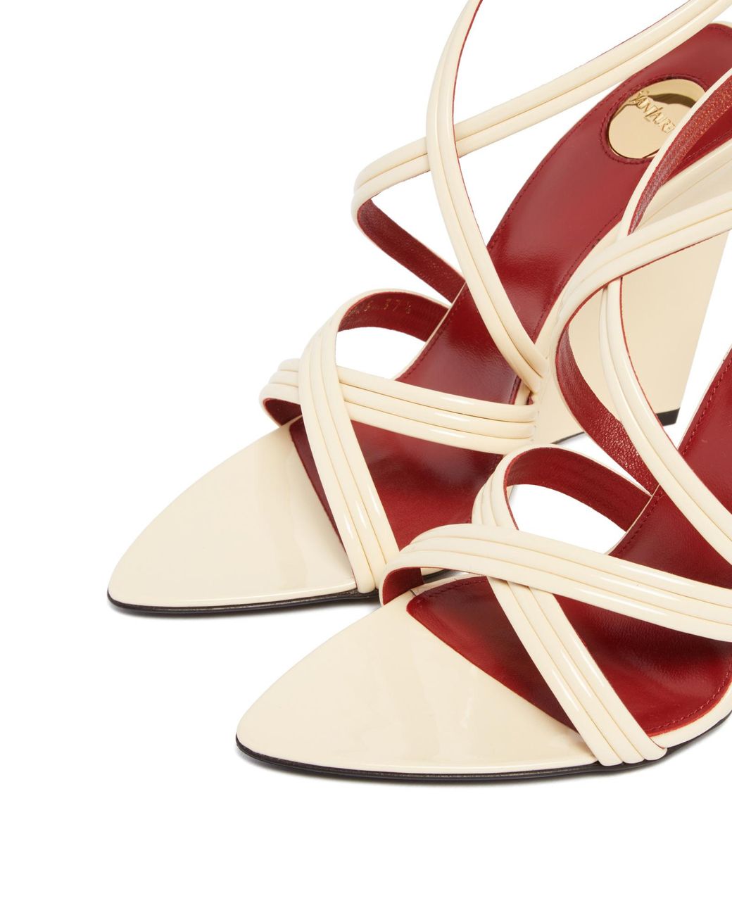 Saint Laurent Metallic Open Toe Wedge Sandals