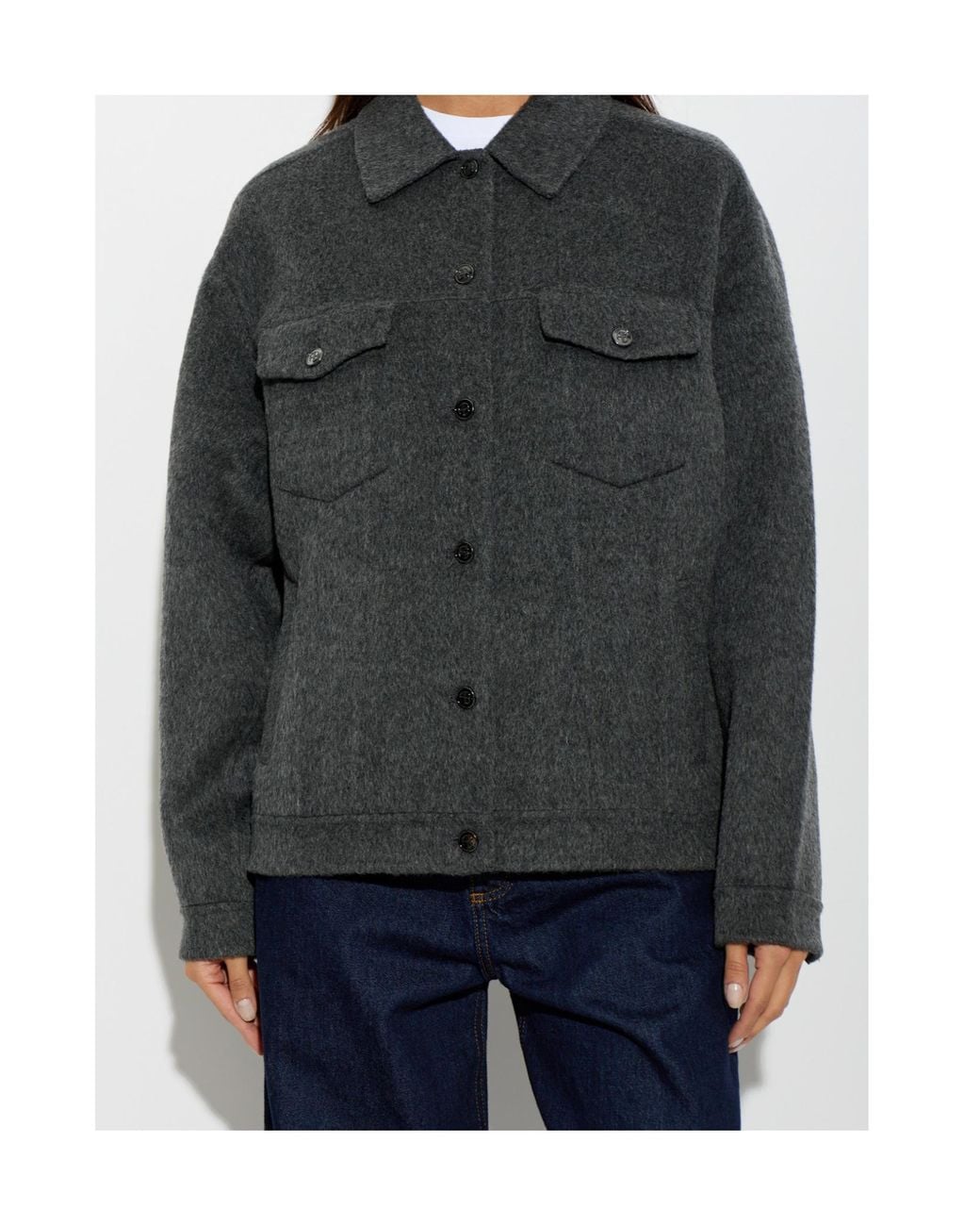Anine Bing Gray Long-Sleeve Casual Jacket