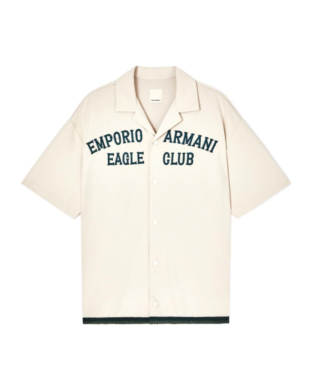 Emporio Armani White Logo-Embroidered Shirt for men