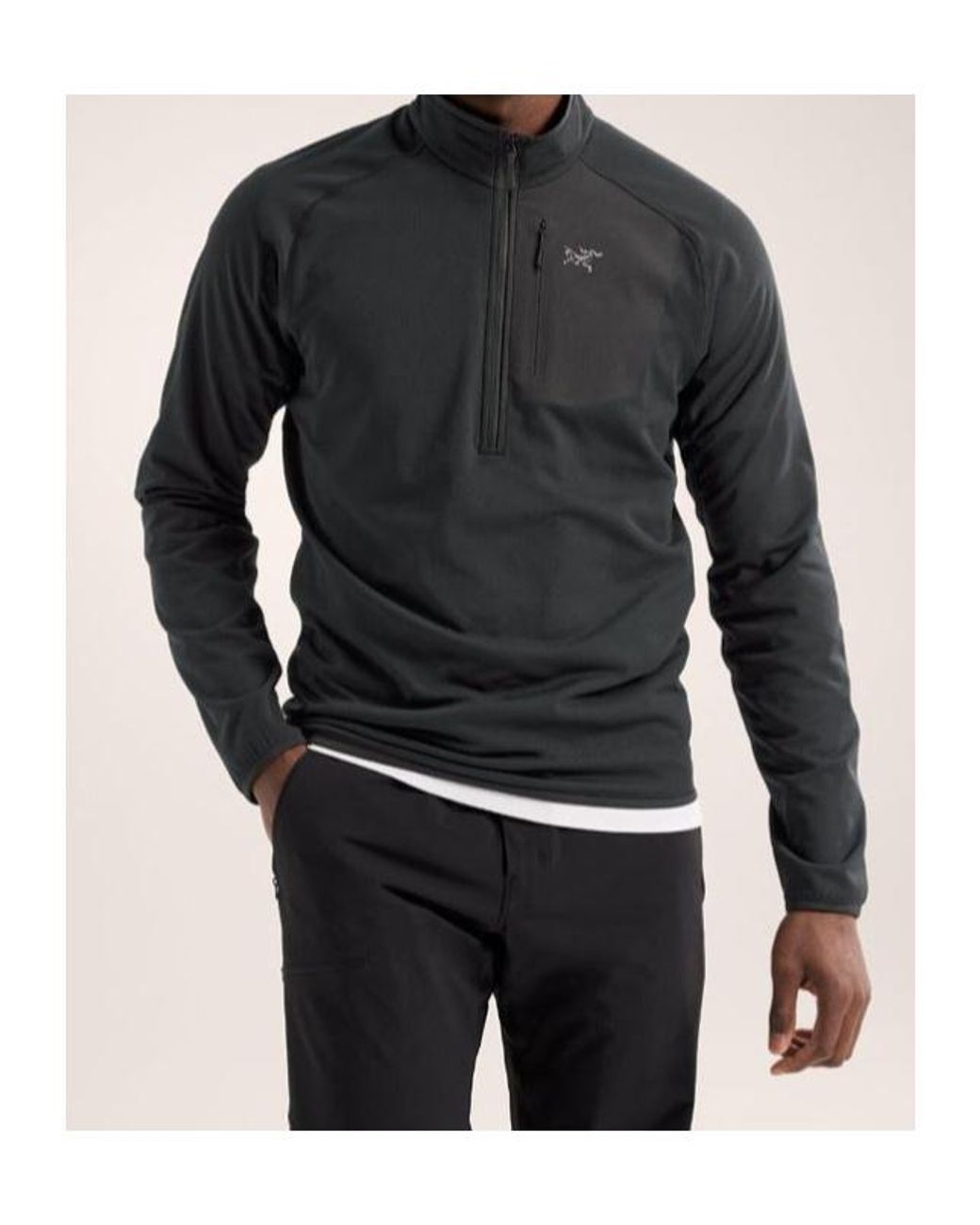 Arc'teryx Gray Delta 1/2 Zipper Collar Sweatshirt for men