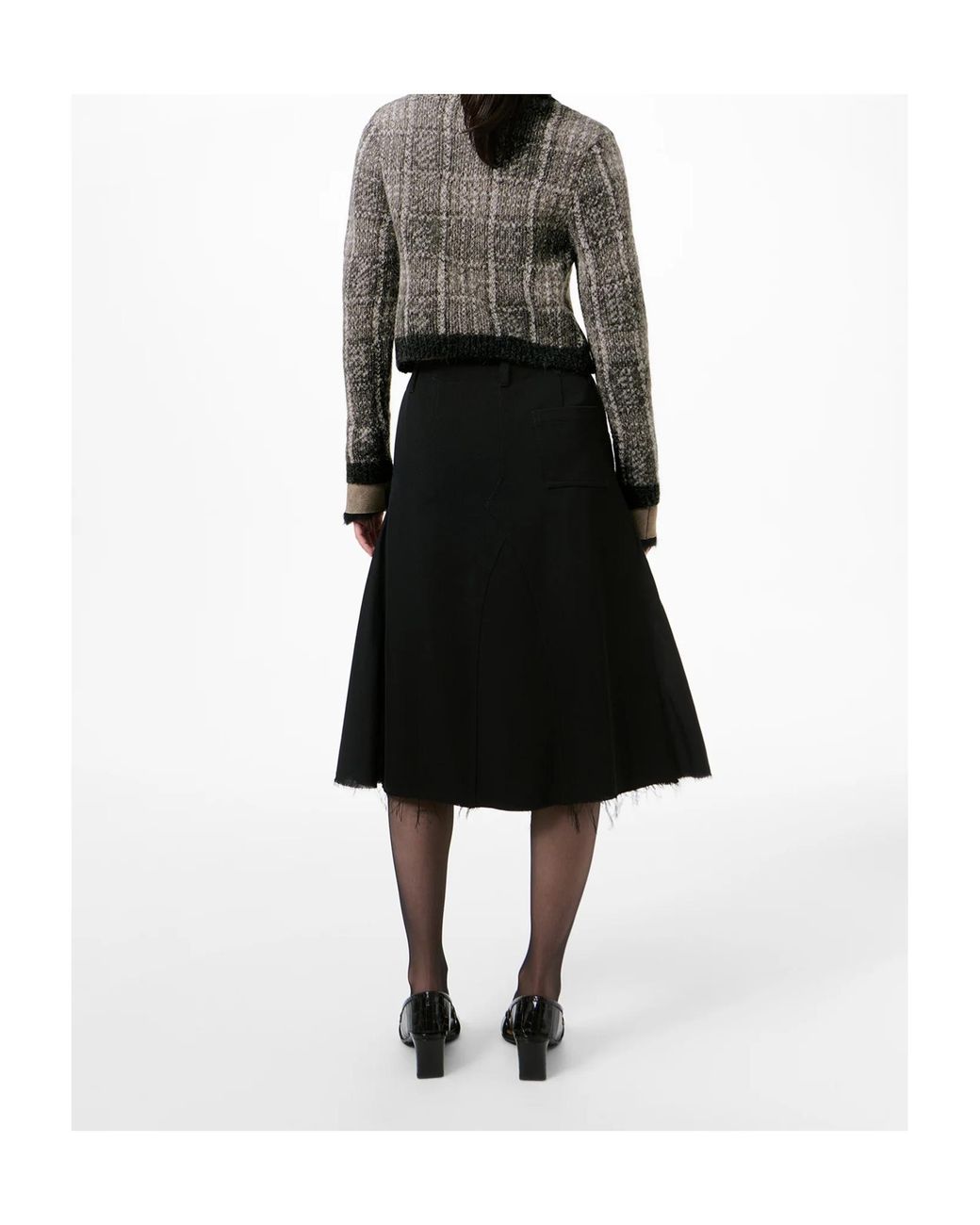 Our Legacy Black Checked Cropped Cardigan