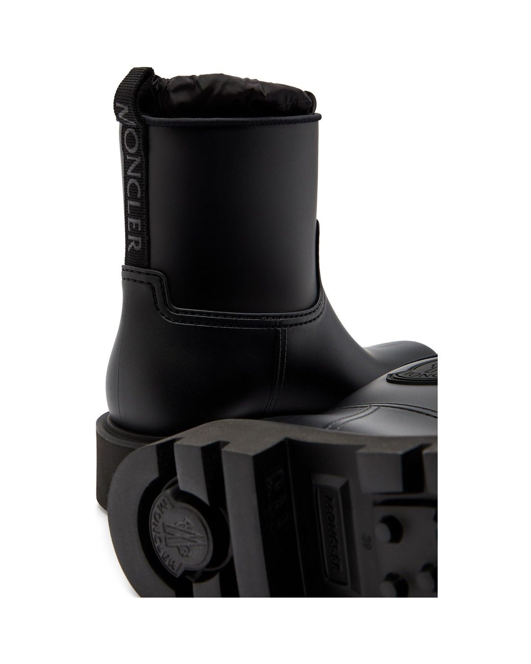 Moncler Black Waterproof Rubber Wellington Boots