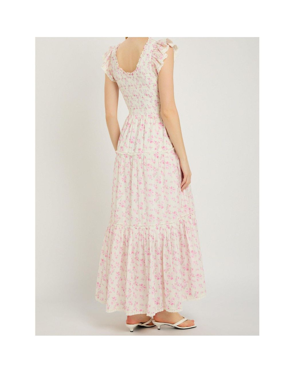 LoveShackFancy Pink Chessie Cotton Maxi Dress