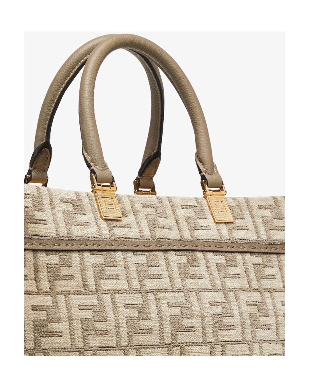 Fendi Metallic Sunshine Ff Motif Medium Tote Bag