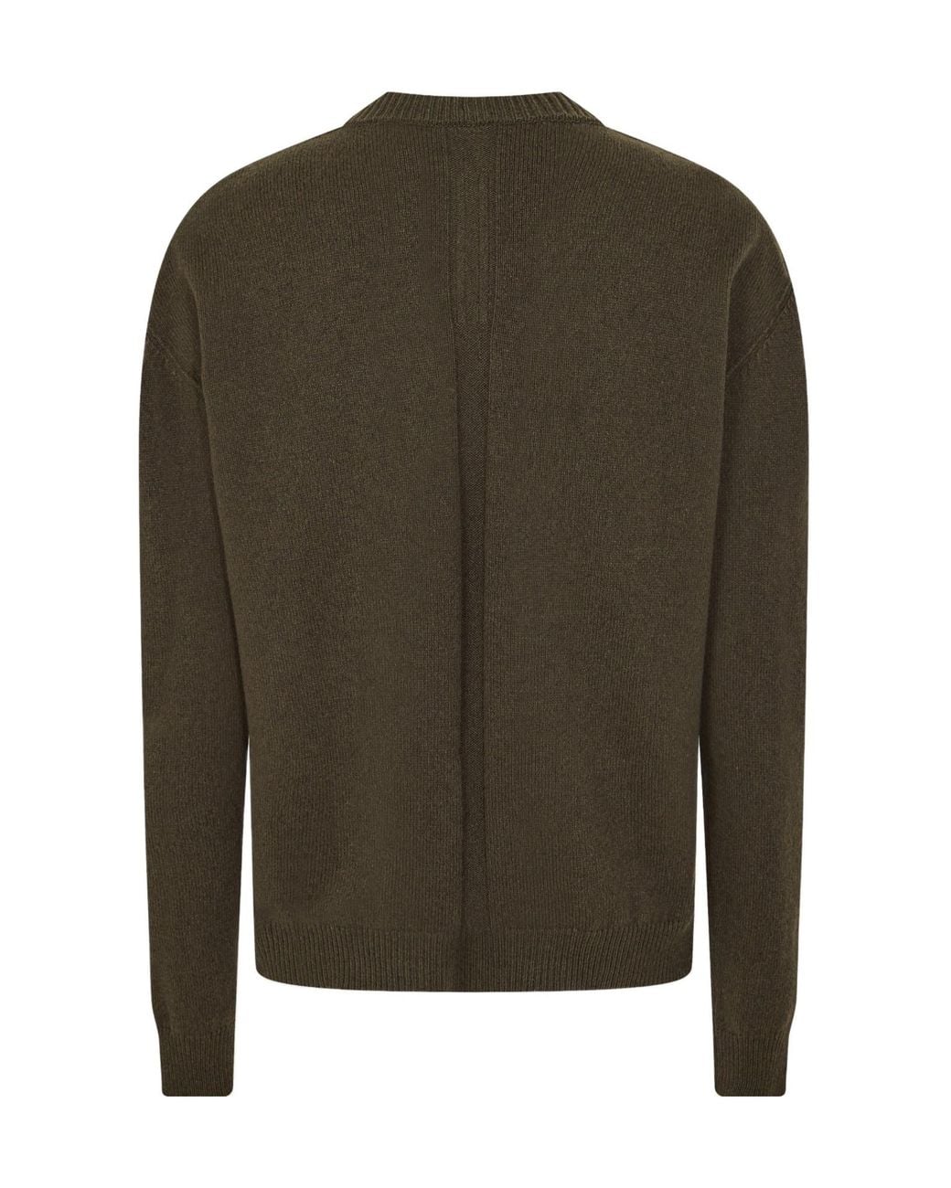 Rick Owens Green Crew-Neck Knit Sweater for men