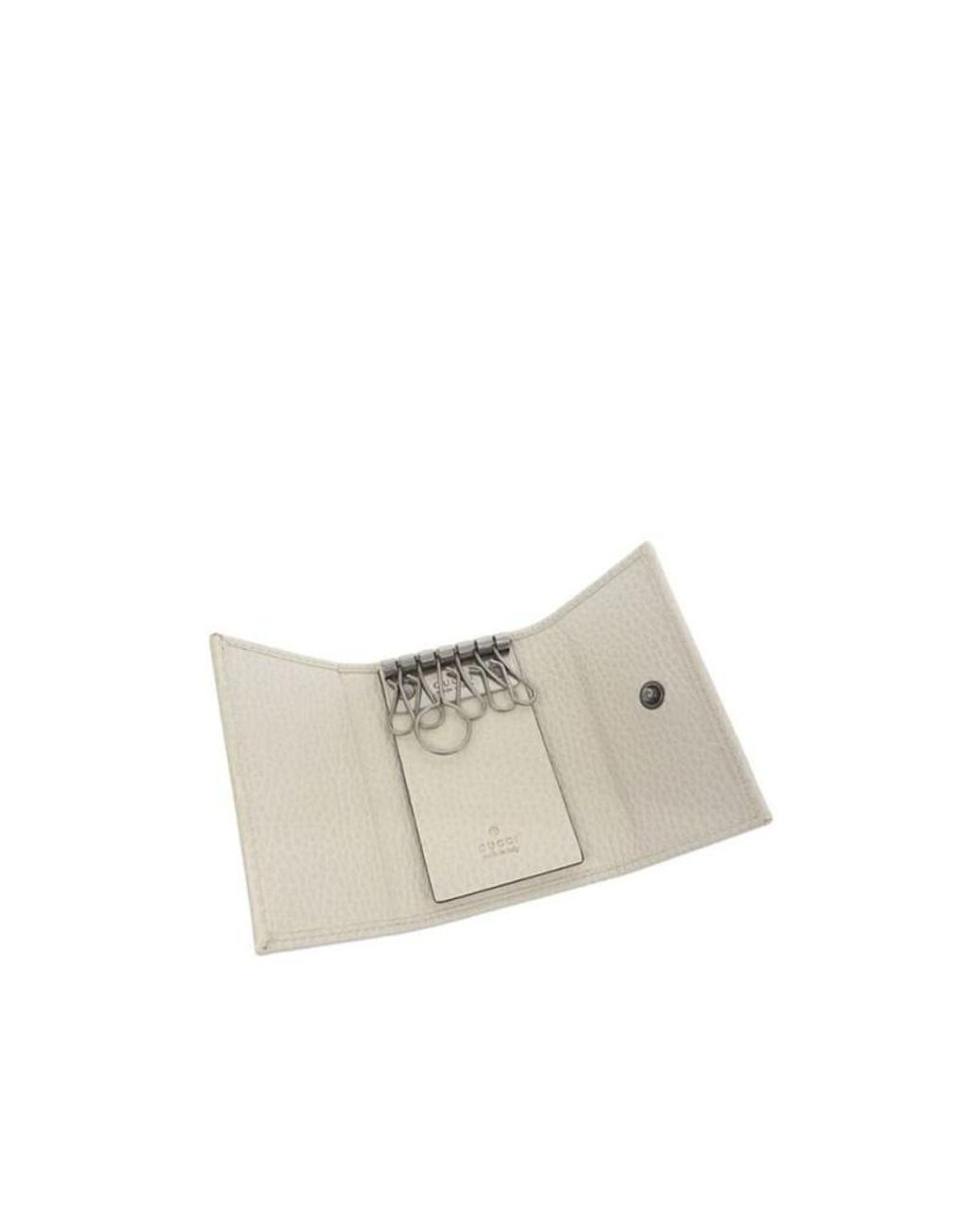 Gucci White Gg Marmont Snap Key Bag
