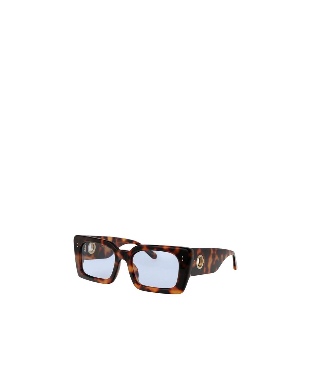Linda Farrow White Geometric Frame Sunglasses