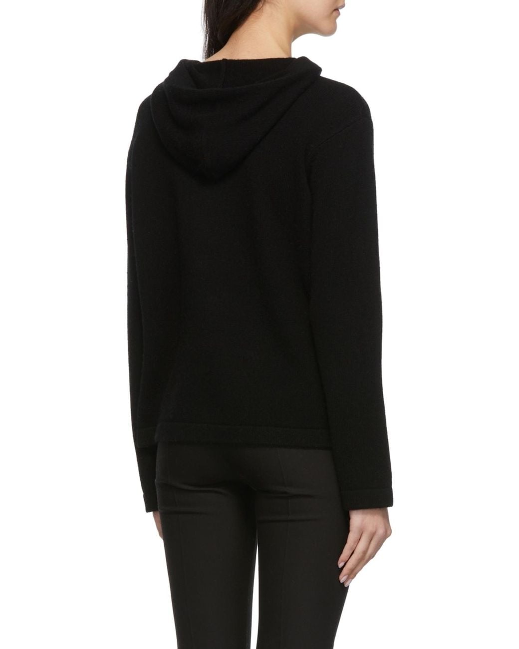 Max Mara Black Hooded Knit Pullover