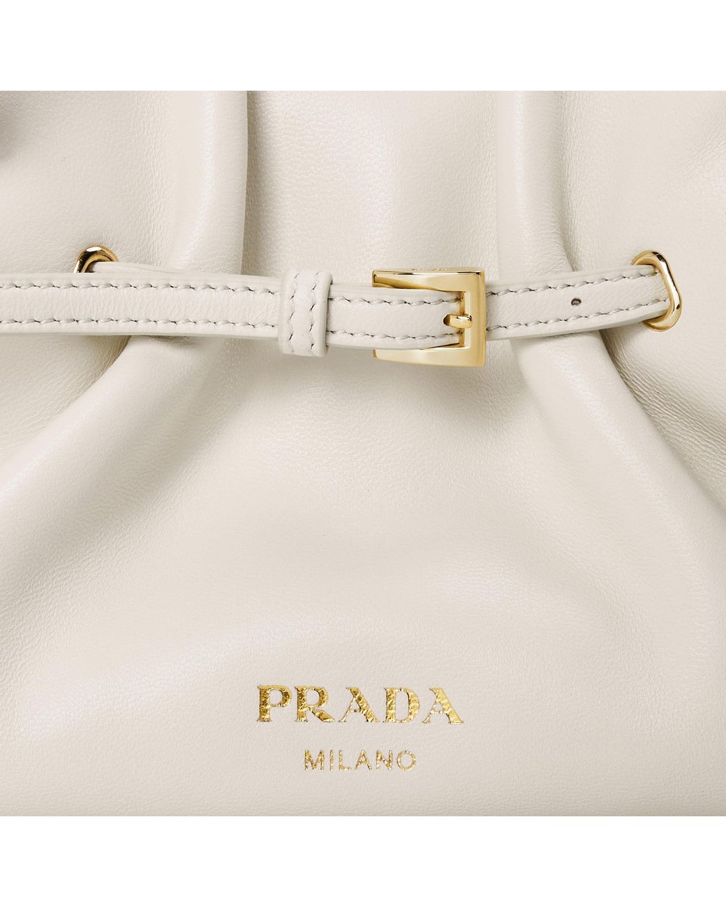 Prada White Dada Small Nappa Leather Bag