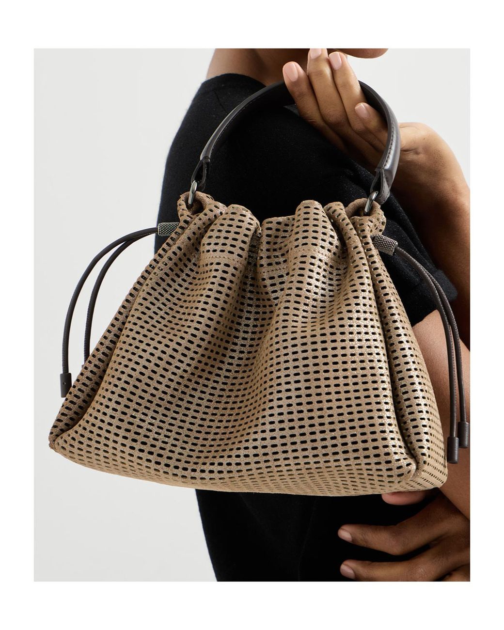 Brunello Cucinelli Brown Bucket Mellow Small Handbag
