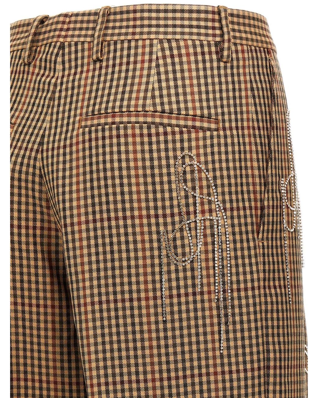 Dries Van Noten Natural Porter Checked Pants