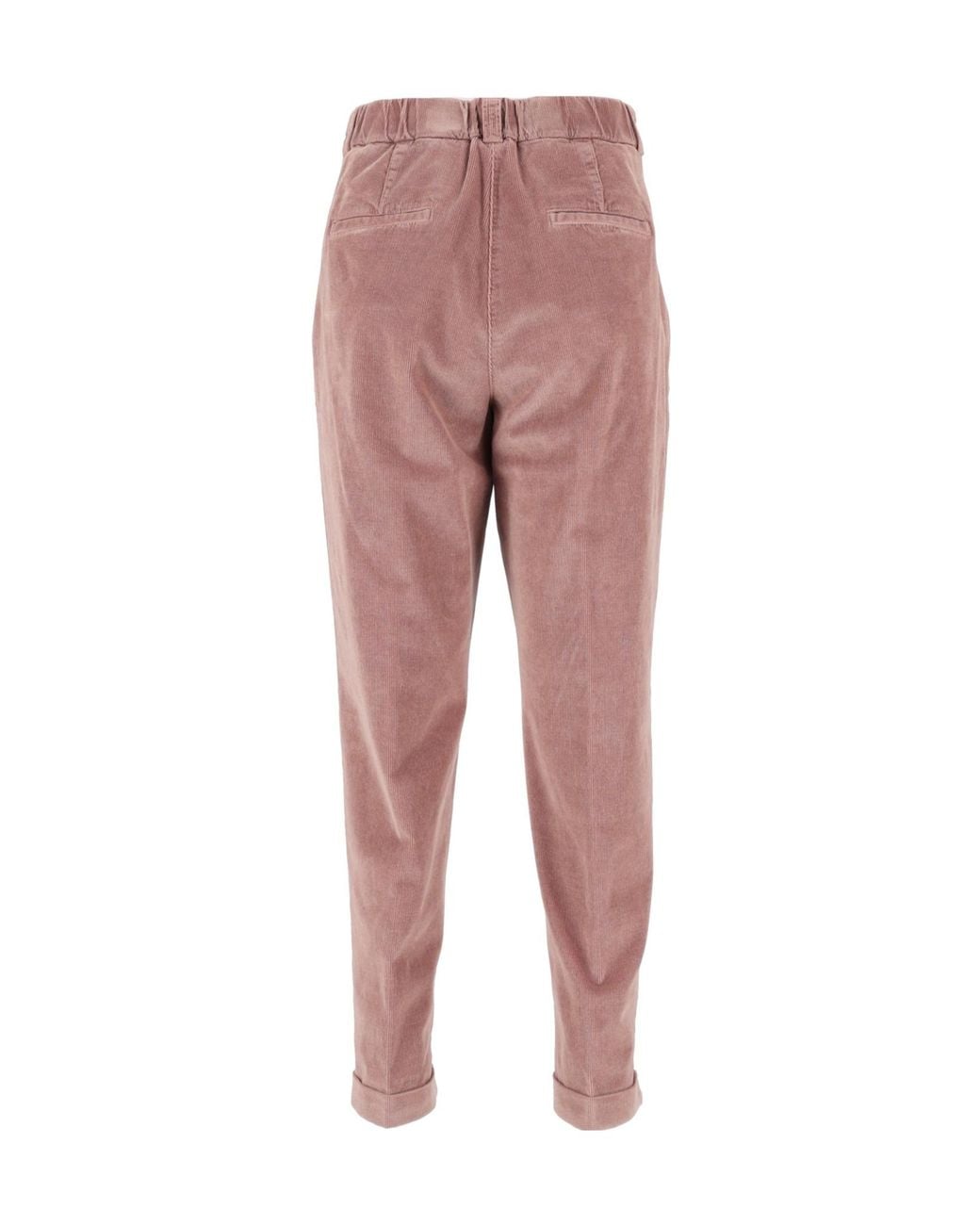 Peserico Red Corduroy Cuffed Casual Trousers