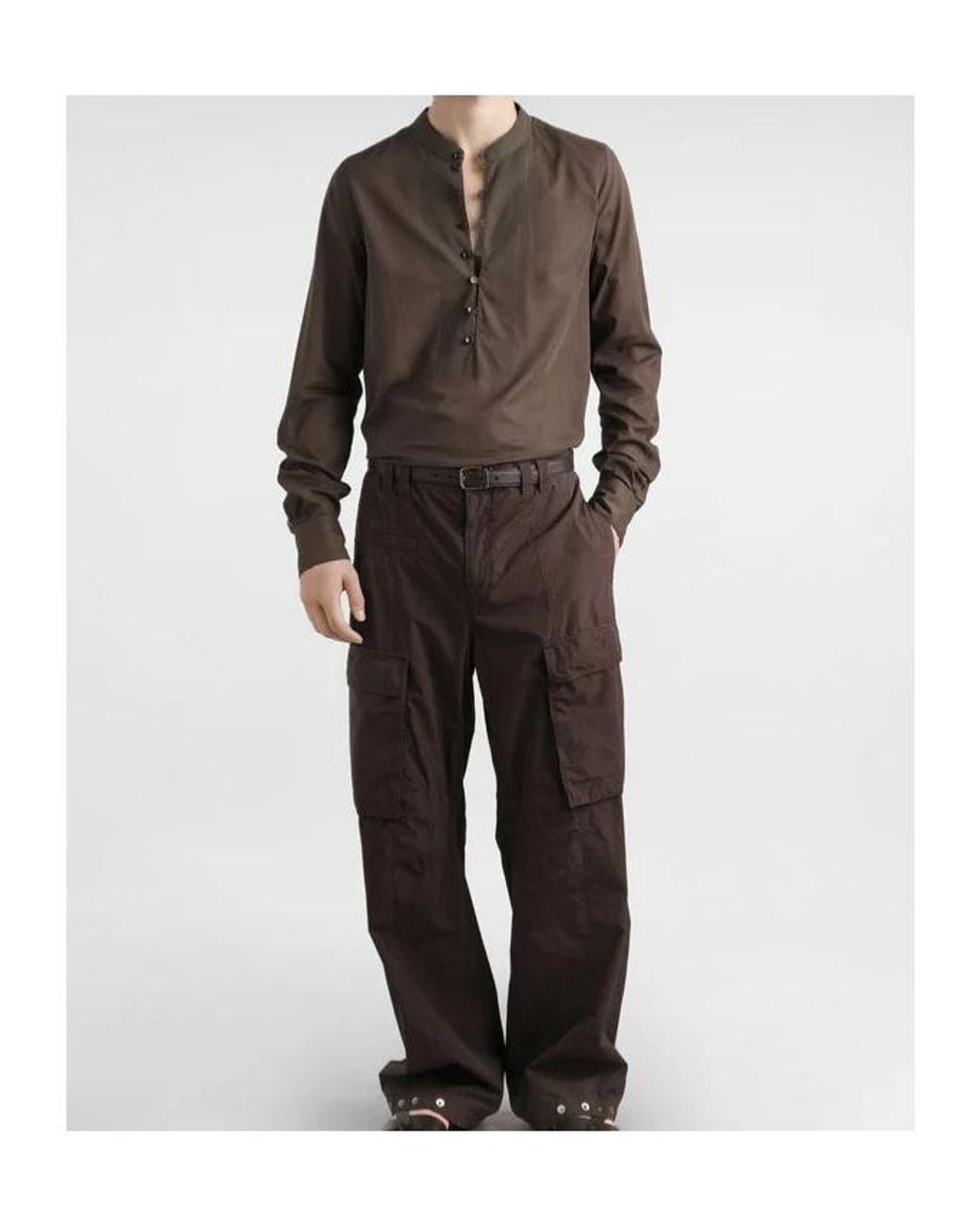 Dolce & Gabbana Brown Mandarin Shirt for men