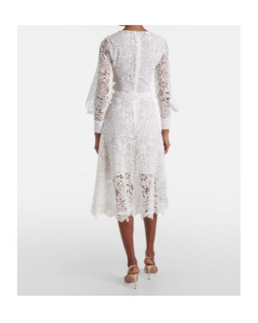 Oscar de la Renta White Floral Lace Cocktail Dress