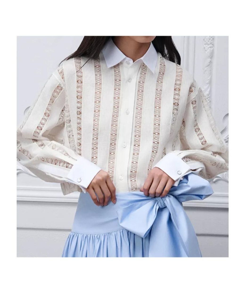Dior Natural Iviera Embroidered Blouse