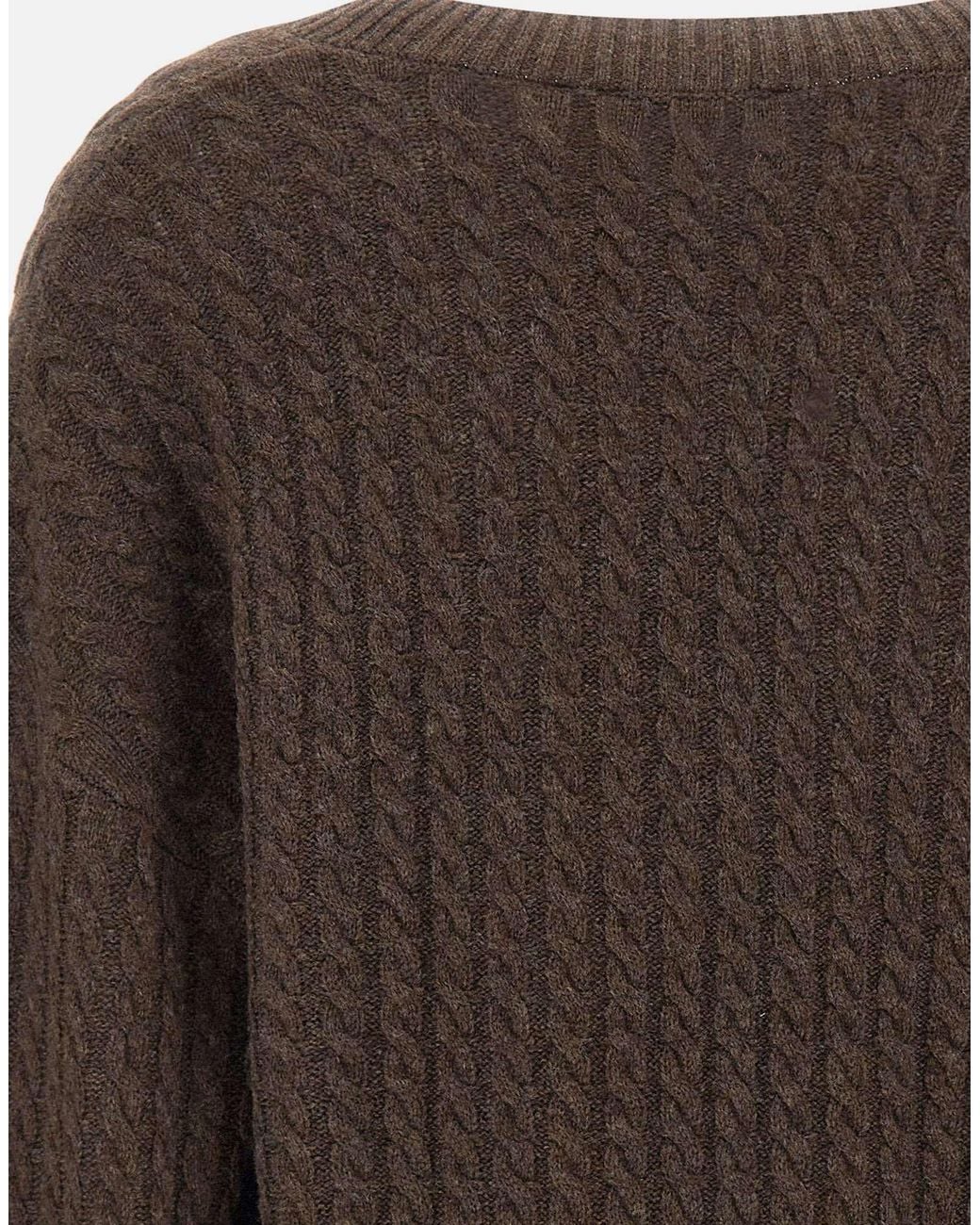 ROTATE BIRGER CHRISTENSEN Brown V-Neck Knitwear