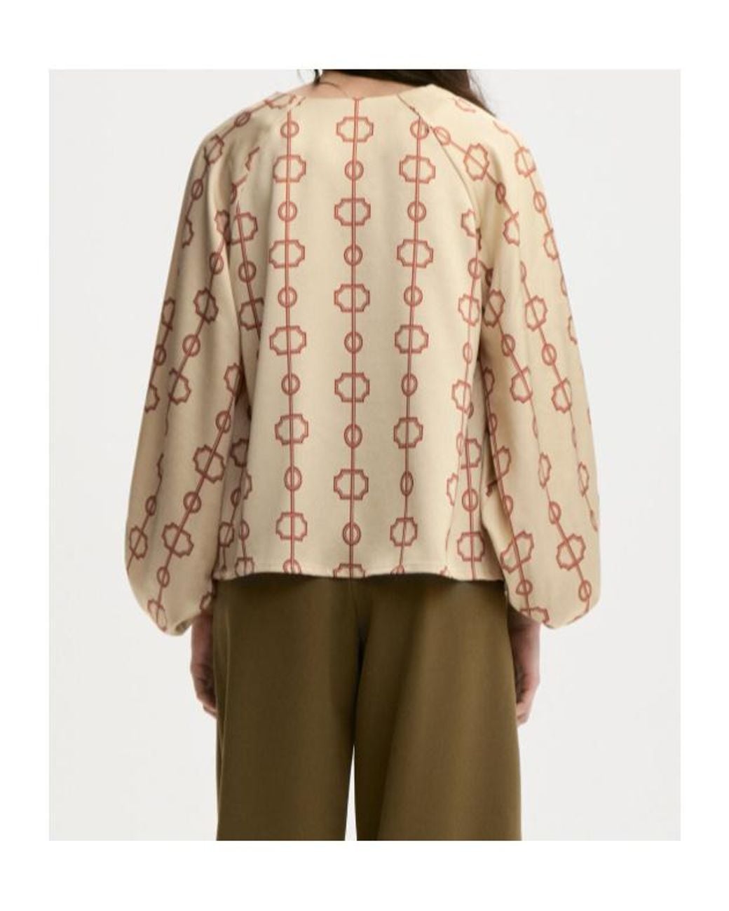 By Malene Birger Natural Salia Printed Top