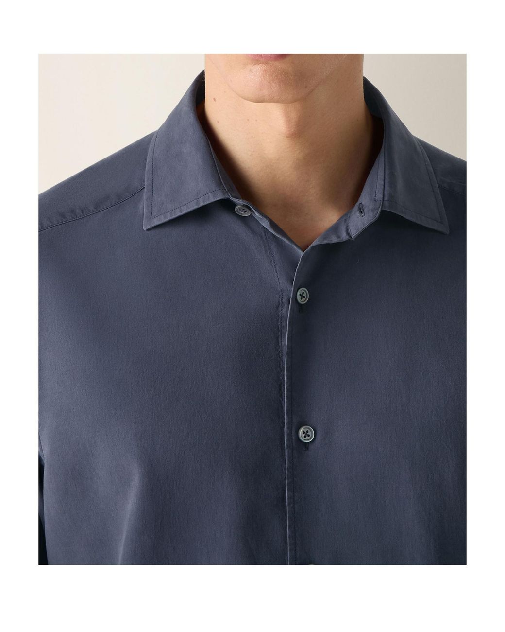 Zegna Blue Long-Sleeve Buttoned Shirt for men