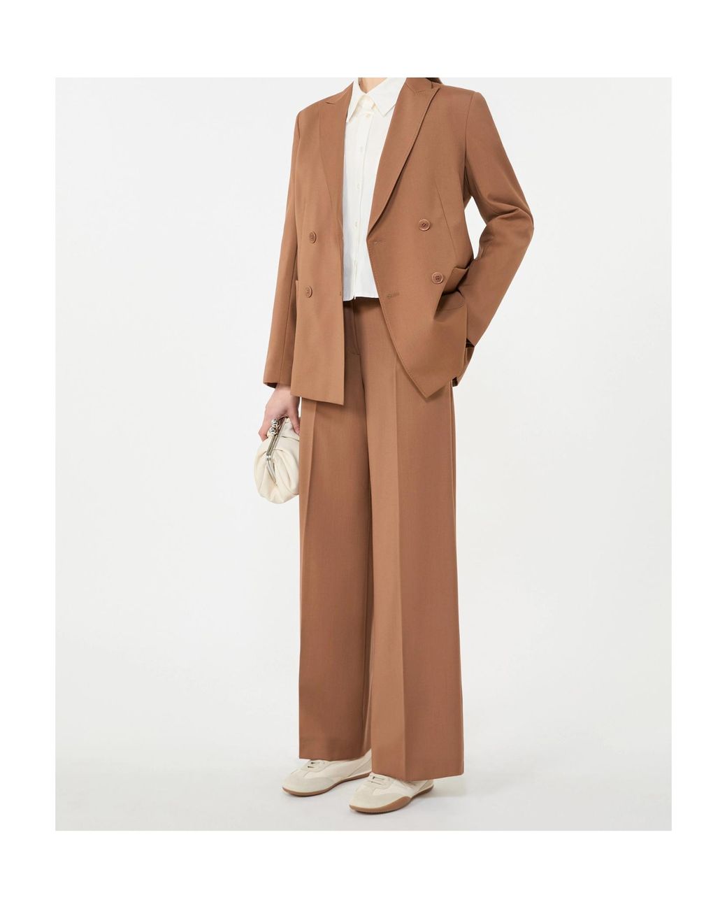 Weekend by Maxmara Brown Double-Brebreasted Wool Suit Jacket