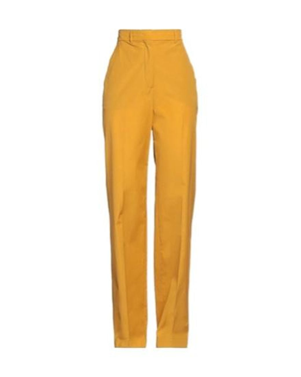Max Mara Orange Solid-Colored Straight-Leg Pants