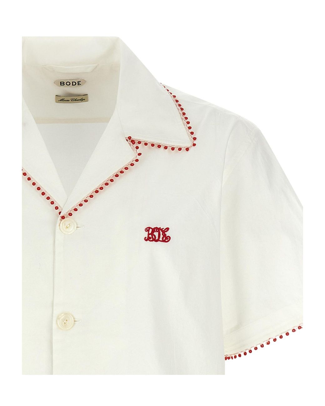 Bode White Cotton Blouse for men