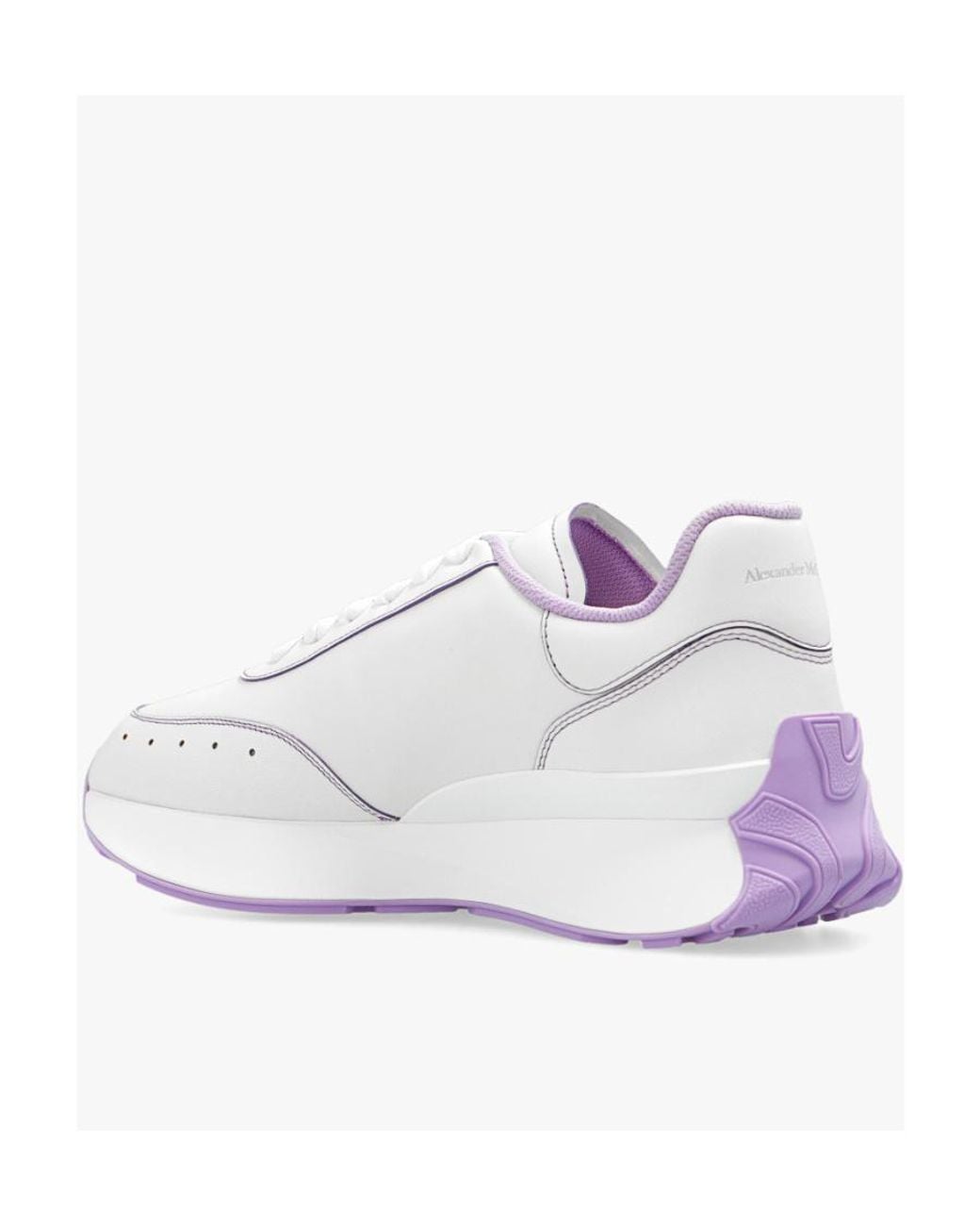 McQueen White Logo Embroidered Lace-Up Sneakers
