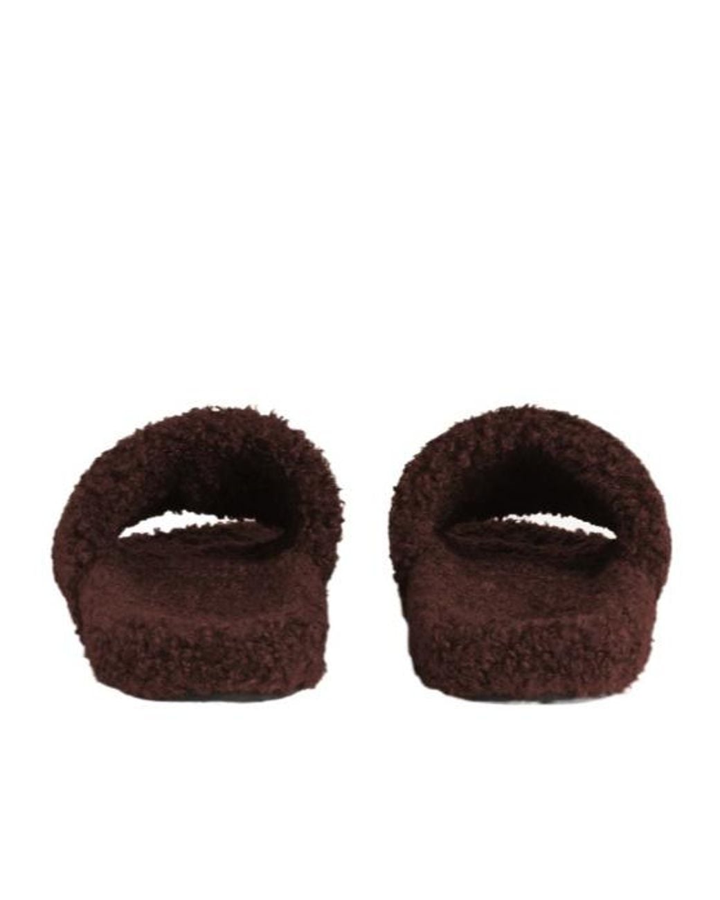 Balenciaga Brown Furry Slide Sandals for men