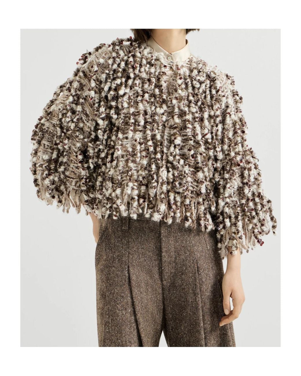 Brunello Cucinelli Multicolor Dazzling Twist Embroidered Cardigan