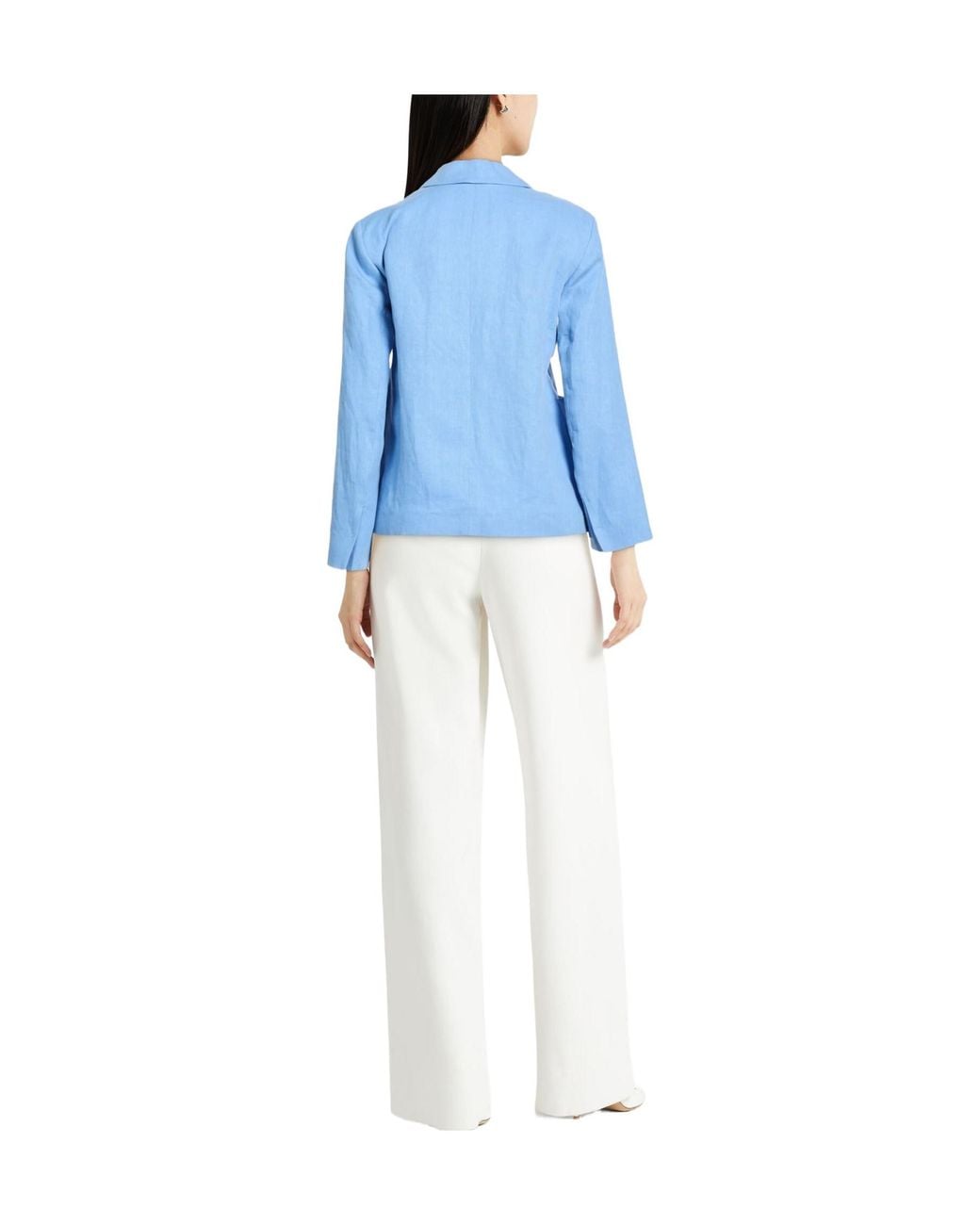 Max Mara Blue Minimalist Single-Breasted Blazer