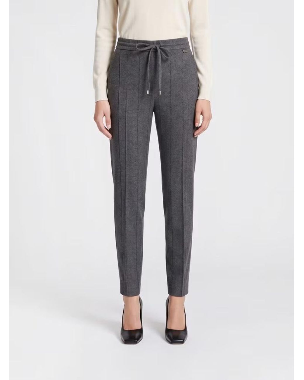 Fabiana Filippi Gray Drawstring Tapered Pants