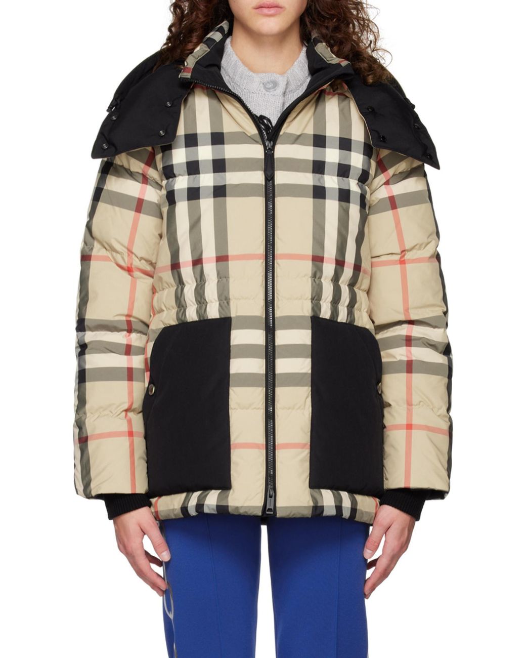 Burberry Brown Checked Puffer Jacket