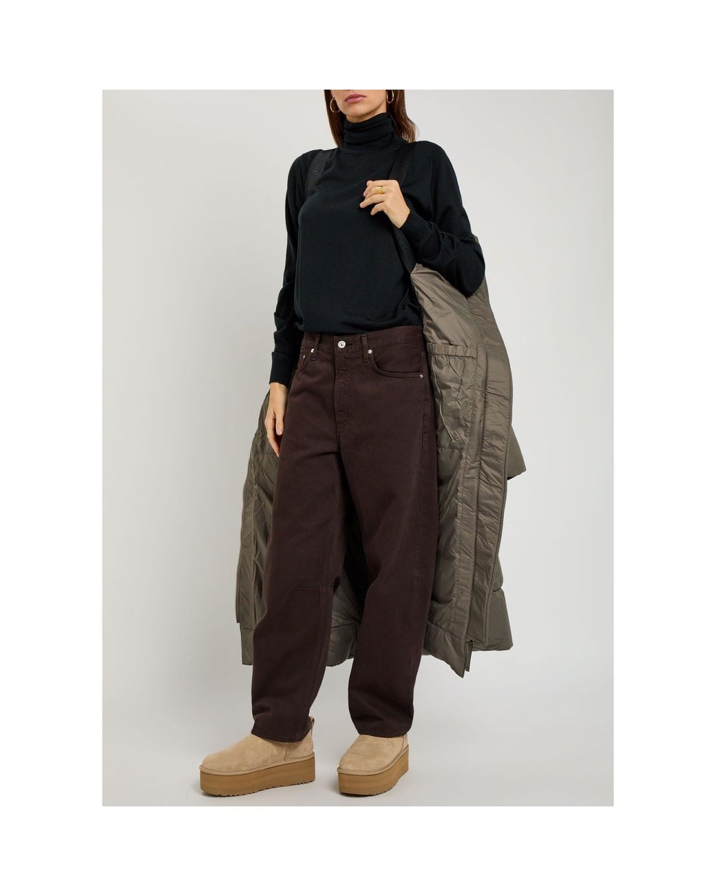 Canada Goose Brown Simple Thick Down Coat