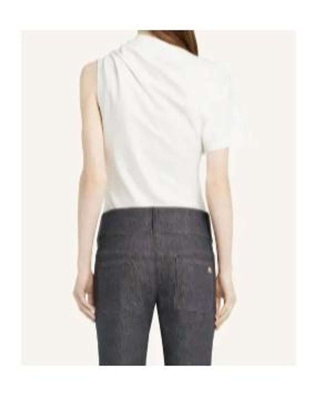 Courreges White Courrèges Asymmetric Draped T-Shirt