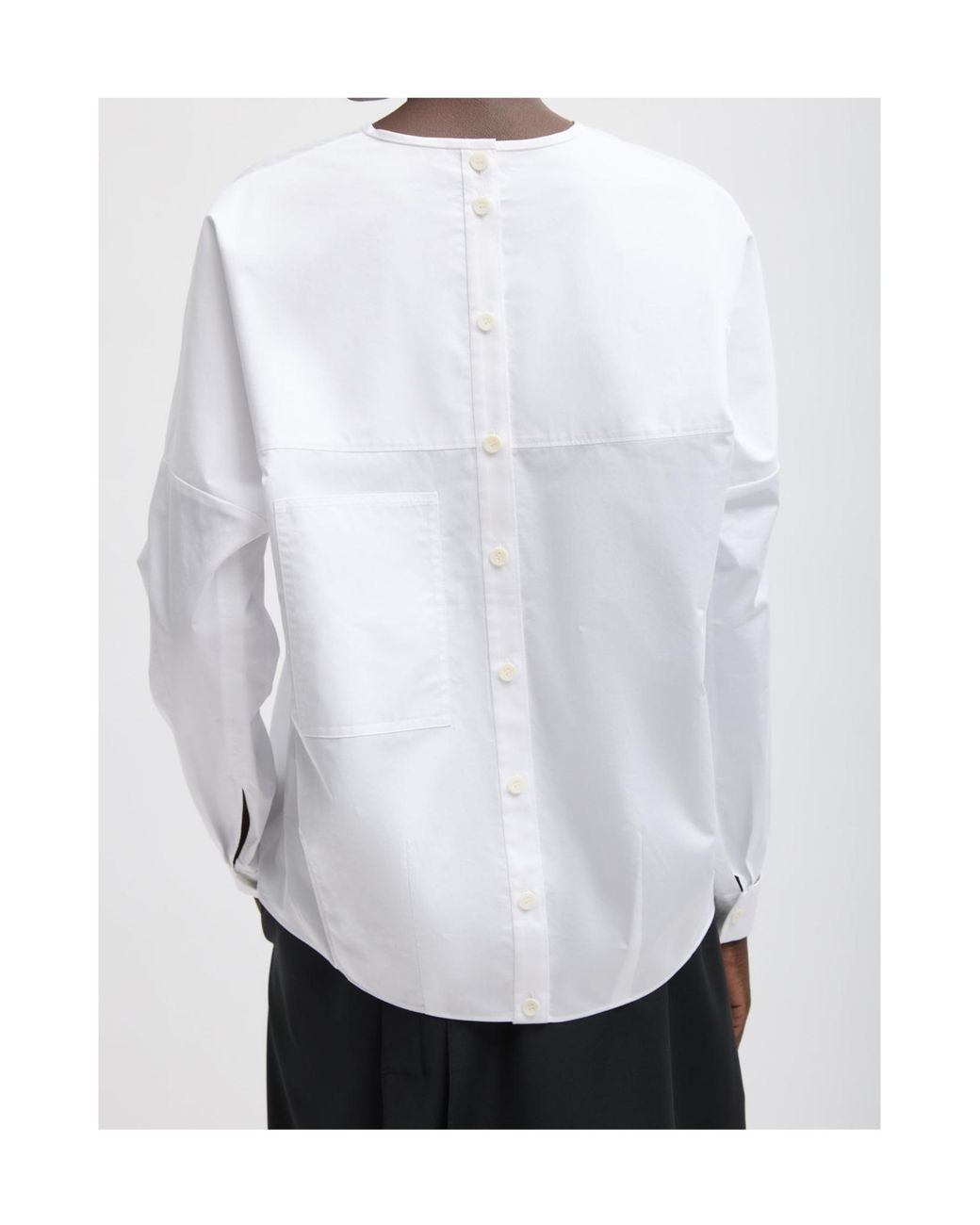 Tibi White Oversized Cutout Cotton-Poplin Shirt
