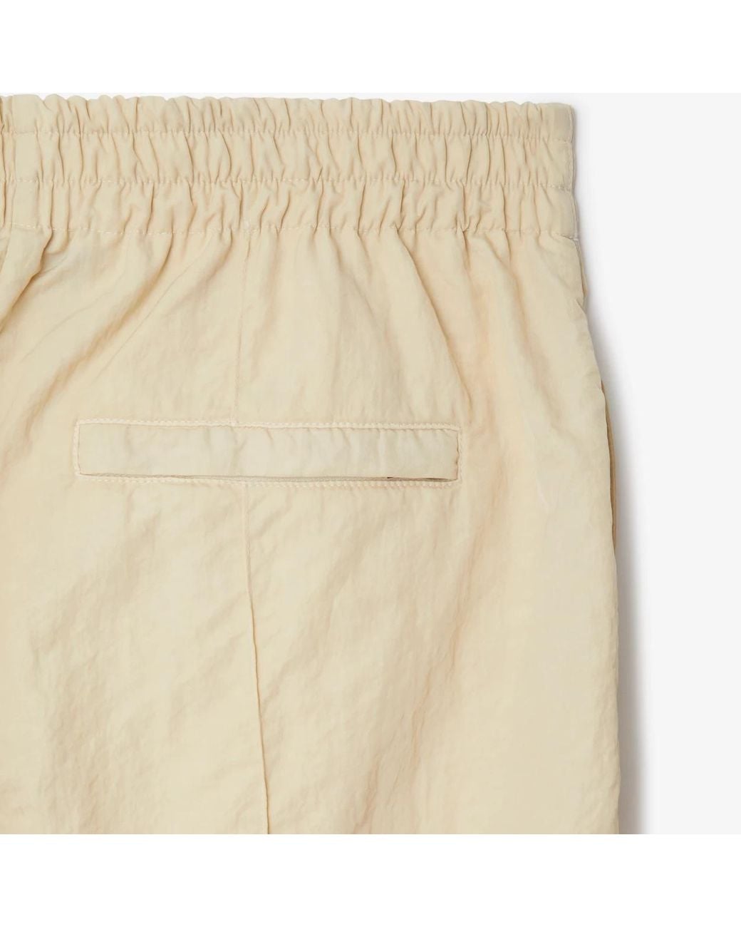 Burberry White Crinkled Elasticated Waistband Wide-Leg Track Pants for men