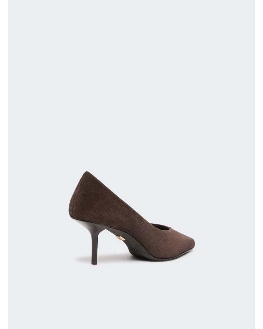 Max Mara Brown Split Calf Leather Court Shoes