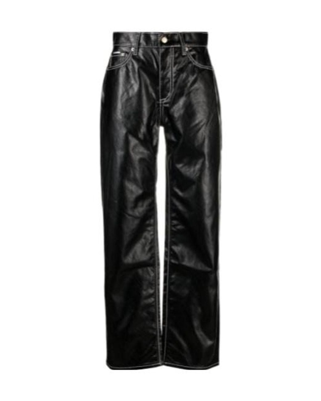 Eytys Black High-Waist Faux-Leather Trousers