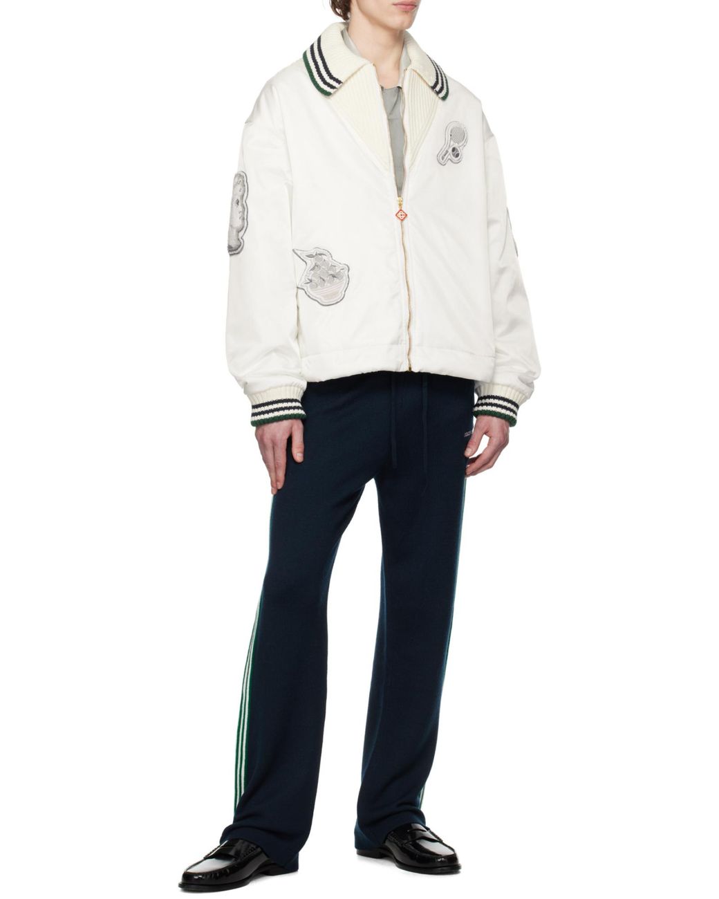 Casablanca Blue Embroidered Logo Pants for men