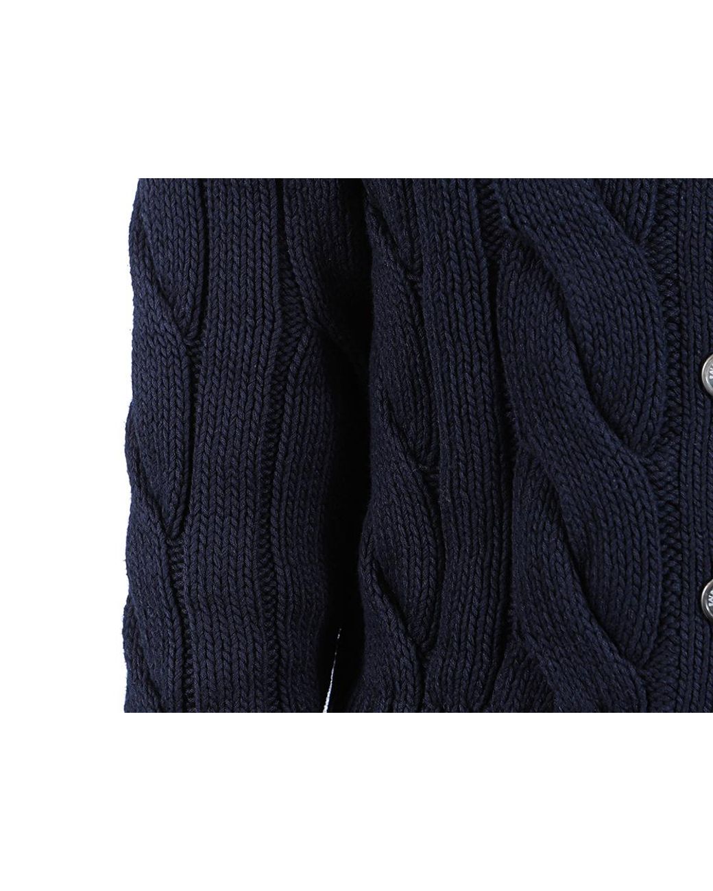 Polo Ralph Lauren Blue Cable-Knit Button-Up Cardigan